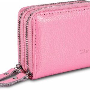 Women's Leather Wallet RFID Secure Small Purse Zipper Card Organizer